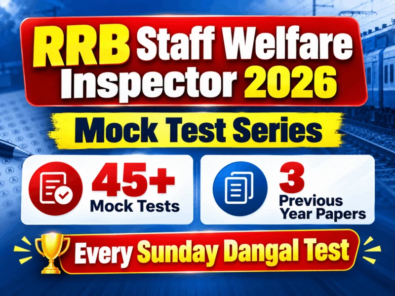RRB Staff and Welfare Inspector test series poster